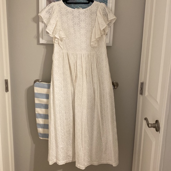 Soludos Midi Embroidered Flutter Sleeve Dress - Picture 3 of 3